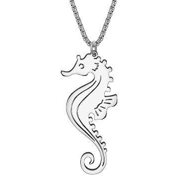 Imagem de DALANE Colar de tubarão fofo de aço inoxidável, banhado a ouro 18 K, joia de golfinho, caranguejo, tartaruga, animais do oceano, presentes para mulheres e meninas, Medium, Aço inoxidável, Sem Pedra