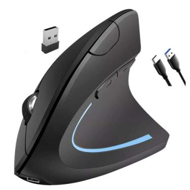 Imagem de Mouse Ergonômico Vertical Bluetooth Recarregável Silencioso Wireless -