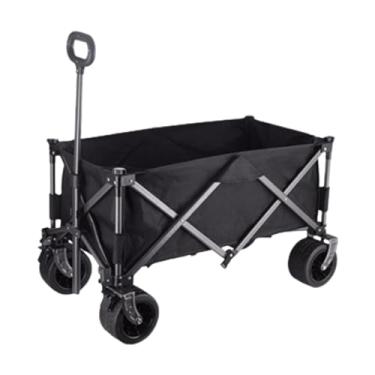 Imagem de carroça Carrinho de vagão simples com rodas, carrinho utilitário dobrável para praia, salão ao ar livre, vagão de praia, 150kg/331lb, capacidade de peso dobrável