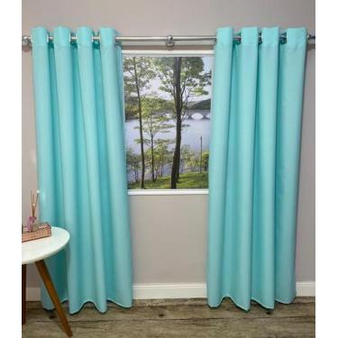 Imagem de Cortina Oxford Verde-Agua 300X270 Sala/Quarto Fabritex