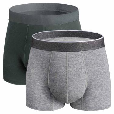 Imagem de REELINDRY Roupa íntima masculina lavável para incontinência, 65 g, à prova de vazamento, cuecas laváveis e absorventes (cinza escuro-cinza, GG)