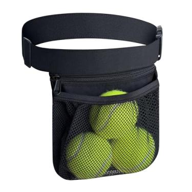 Imagem de Nebudo Suporte de faixa de bola de tênis pickleball bolas de tênis pickleballs segurando acessório para mulheres saia masculina cintura bolsas de quadril acessórios bolsa bolsa pickle bola bolsa transportadora dispositivos banda de engrenagem bolso de viagem