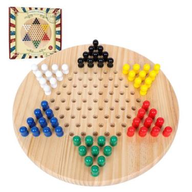 Imagem de Jogo de tabuleiro de damas chinês GOTHINK Classic Wooden 29cm