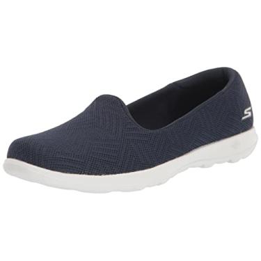 Imagem de Skechers Tênis feminino Go Walk Lite-Sweet Gal sem cadarço de malha, Azul marino, 36