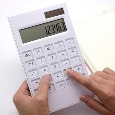 Imagem de Calculadora Básica de Mesa Elegante 12 Digítos - Branca - Hxt