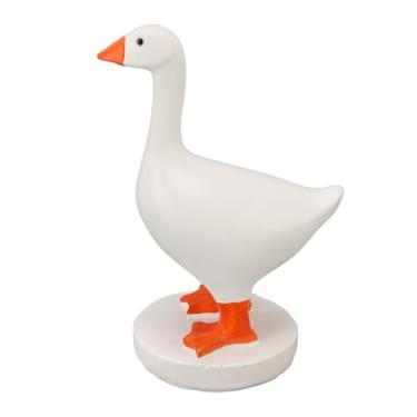 Imagem de Porta de Chaveiro de Ganso Magnético, Estatueta de Ganso Pintada à Mão Com Bico Magnético para Decoração de Casa, Cativante Escultura de Ganso de Resina para Chaves e óculos Com