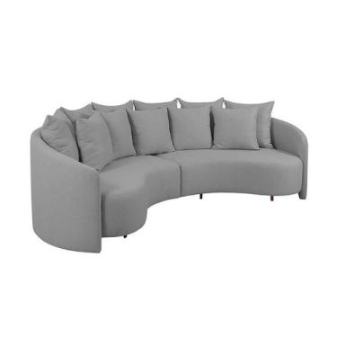 Imagem de Sofá 4 Lugares Amêndoa Linho Cinza 250 cm - Modern