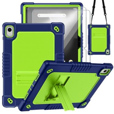 Imagem de FIEWESEY Capa para tablet Onn de 11 polegadas modelo 2024 com 2 peças protetoras de tela, capa de ombro resistente à prova de choque infantil para Walmart Onn 11 2024 Modelo: 100146660 (azul