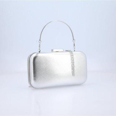 Imagem de Bolsa de Festa com Alça Fixa e Alça de Corrente - BAUARTE, Prata