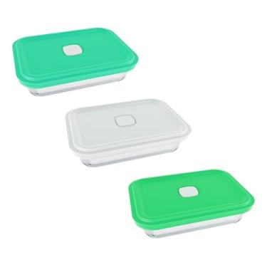 Imagem de Kit C/3 Un Pote Facilita Vap C/Tampa Marinex 750 Ml Nadir,porta frios