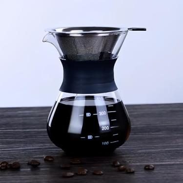 Imagem de Cafeteira Manual De Vidro Com Filtro em Inox Passador de Café 400ml