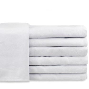 Imagem de Kit Com 20 Panos De Prato Branco Liso Grosso 50x68cm