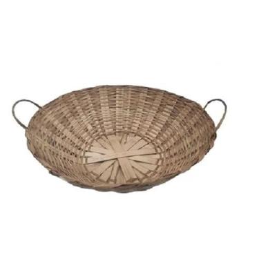 Imagem de Cesta Bandejinha Balaio De Bambu 35cm Vime Palha Artesanal P