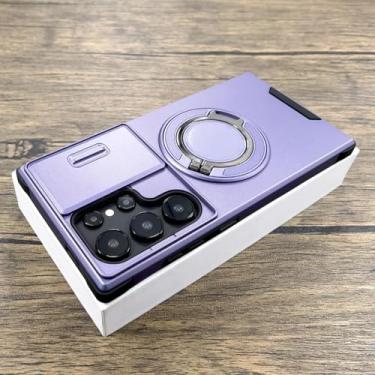 Imagem de HPQWN Para Samsung A54 Shockproof Armor Case Lente Slide Cap Cover (Para Samsung A54/Roxo)