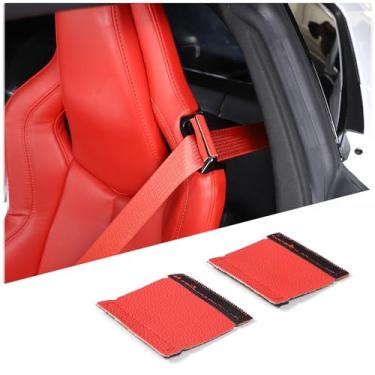 Imagem de Daeiclru Acessório de fixação de cinto de segurança de carro compatível com Chevrolet Corvette C8 2020-2024, capa antidesligamento de fivela de cinto de segurança, 2 peças (vermelho)
