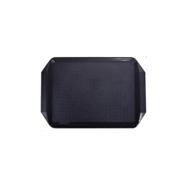 Imagem de Bandeja de serviço Bandeja de catering comercial, bandeja para jantar e servir, cafeteria, fast food, hambúrguer, restaurante, sala de estar, lanche e frutas Bandeja decorativa(Preto)