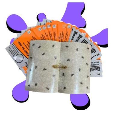 Imagem de Kit 50 Placas Adesivas Pega Moscas E Pernilongo 2g De Cola - STORE SHA