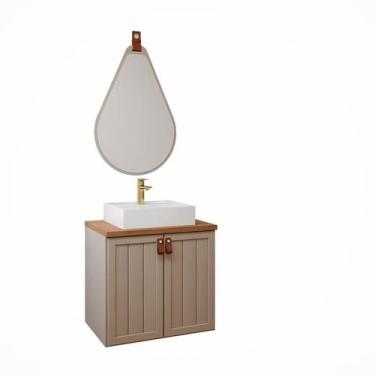 Imagem de Gabinete de Banheiro Alure 60 com espelho gota Cappuccino/Freijo - MGM