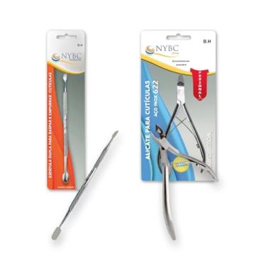 Imagem de Kit 2 Peças: Alicate para Cutícula + Espátula Inox NYBC