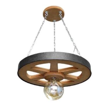 Imagem de Luminária Roda De Carroça 1 Bocal 35Cm 5 Peças 110/220V - Eco.Start, 2