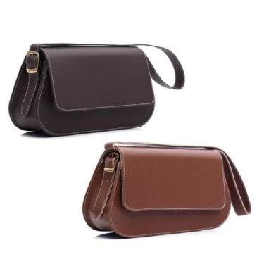 Imagem de Kit 2 Bolsa Feminina Clutch Shoulder Bag Alça de Mão Compacta - Alice,