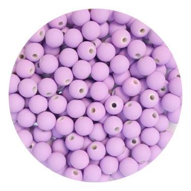 Imagem de Miçanga Emborrachada 8mm 200un p/ Montar Pulseira Infantil Terço Brinc