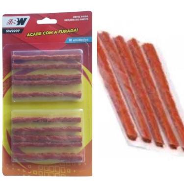 Imagem de 10 Refil Reparo Pneu Macarrão Carro Moto Borracharia - SW