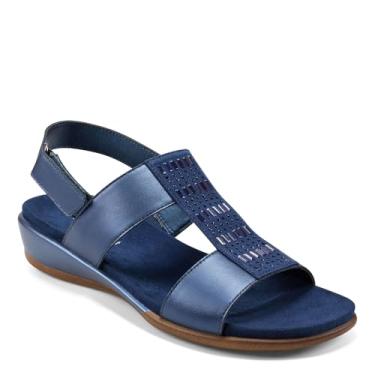 Imagem de Easy Spirit Sandália feminina Hazel Wedge, Azul 400, 10 Wide