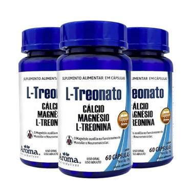 Imagem de Kit 3x Magnésio L-Treonato para Músculos e Neurônios 60 Cápsulas - Aroma Bem Estar