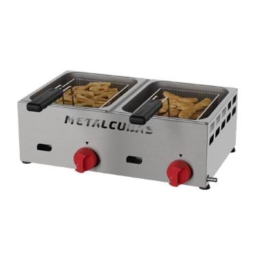 Imagem de Fritador A Gás Baixa Pressão Metalcubas 2 Cubas 3 Litros Cada Frcg6bp