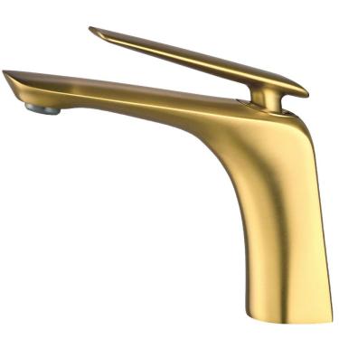 Imagem de Torneira de Banheiro Lavabo Misturador Monocomando  (Acqua - Dourada escovada) IC-7401BG