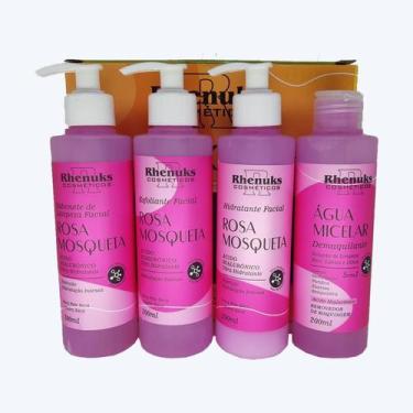 Imagem de Kit Skin Care Facial Rosa Mosqueta com 4 itens - Rhenuks