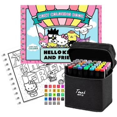 Imagem de Livro De Colorir Hello Kitty And Friends Cozy Coloring Book Capa Dura 