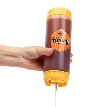 Imagem de Brenium Frasco Dispensador De Mel Anti-Gotejamento, Recipiente 500 Ml Com Válvula Silicone Anti-Sujeira, Anti-Flip Para Fácil Controle Vazamento, Sem Bpa, Ideal Xaropes E Molhos