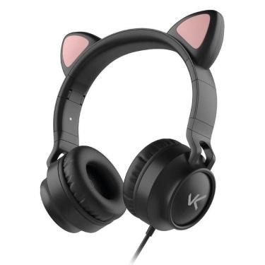 Imagem de Fone De Ouvido Headset Kitty Ear - Orelha De Gato Preto Com