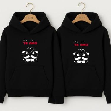 Imagem de Moletom Canguru Panda Apaxionada Te Amo Blusa De Frio Fofo Para Amigos