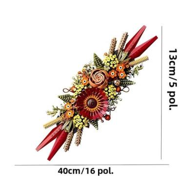 Imagem de Tijolos De Flores Secas Rosa E Gerbera Decoração De Casa Blocos De Con