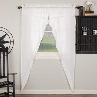 Imagem de VHC Brands Par de painéis de pradaria de anágua transparente com babados, 213 x 91 x 45 cm, branco macio