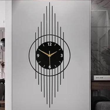 Imagem de SIN&MI Relógio de parede, relógios de parede decorativos com pêndulo, relógio de quartzo de qualidade silenciosa, operado por bateria, relógio de parede grande para sala de estar, cozinha, casa