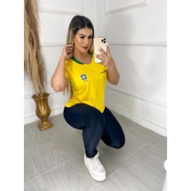 Imagem de camiseta do brasil feminina - vensmodas, Amarelo, GG