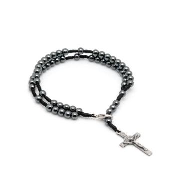 Imagem de Pulseira terco hematita com fecho - 4mm - A MISSIONARIA