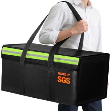 Imagem de Amerbro Sacos grandes para documentos à prova de fogo 61 x 30 x 30 cm, caixa de documentos à prova de fogo para dinheiro, álbuns de fotos, objetos de valor, bolsa extra grande à prova de fogo à prova