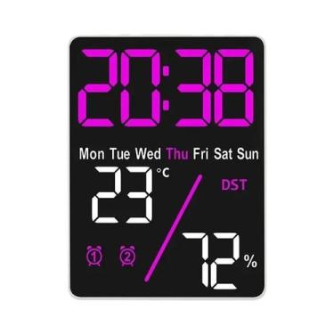 Imagem de Despertador Digital LED Regulável Com Display De Temperatura E Umidade