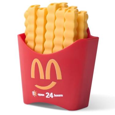 Imagem de SUADEN 11 peças de clipes de saco em forma de french-Fries com caixa de plástico magnética | Clipes de saco fofos sempre estão à mão | Presentes divertidos e úteis de elefante branco ou enchimento