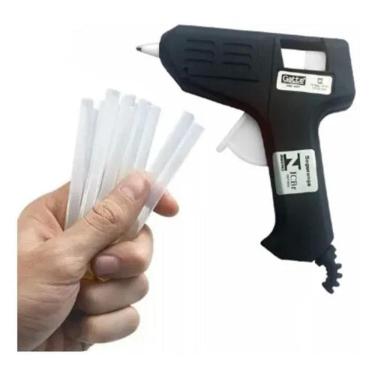 Imagem de Kit ferramenta de aplicação de cola quente bivolt 10w + 10 bastões de cola