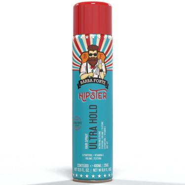 Imagem de Hair Spray para Cabelo Hipster Fixação Ultra Forte 24h Volume Textura 400mL Barba Forte