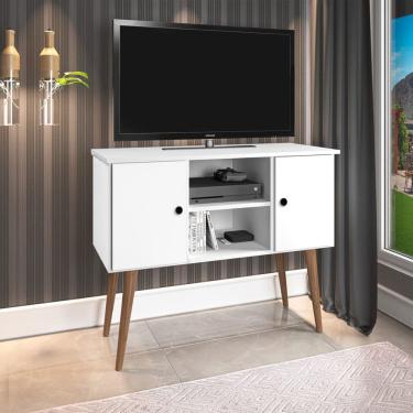 Imagem de Estante Rack Viena Clássico 90cm com Portas - Branco