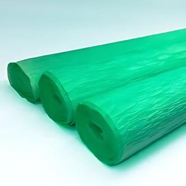 Imagem de Papel Crepom em Rolo, 48cm x 2m, Kit com 10 Unidades, 12 Cores Disponíveis (Verde Claro)