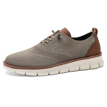 Imagem de Sapato Oxford masculino de lona, leve, casual, para caminhada, confortável, respirável, para uso diário, 5802-cinza, 42