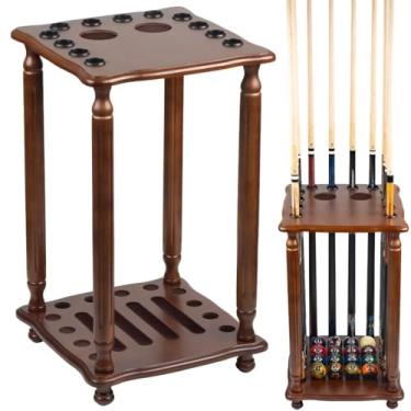 Imagem de Collapsar Suporte de piso para taco de piscina, suporte para taco de bilhar e acessórios de bilhar, suporte de canto de madeira sólida